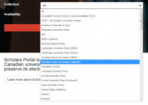 Use the Collection drop-down menu to select a collection or publisher.