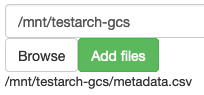 A metadata.csv file added to a transfer via the "Add metadata files" option available through the Report icon on the Ingest tab.