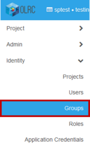 The Groups tab in the left sidebar of Horizon.